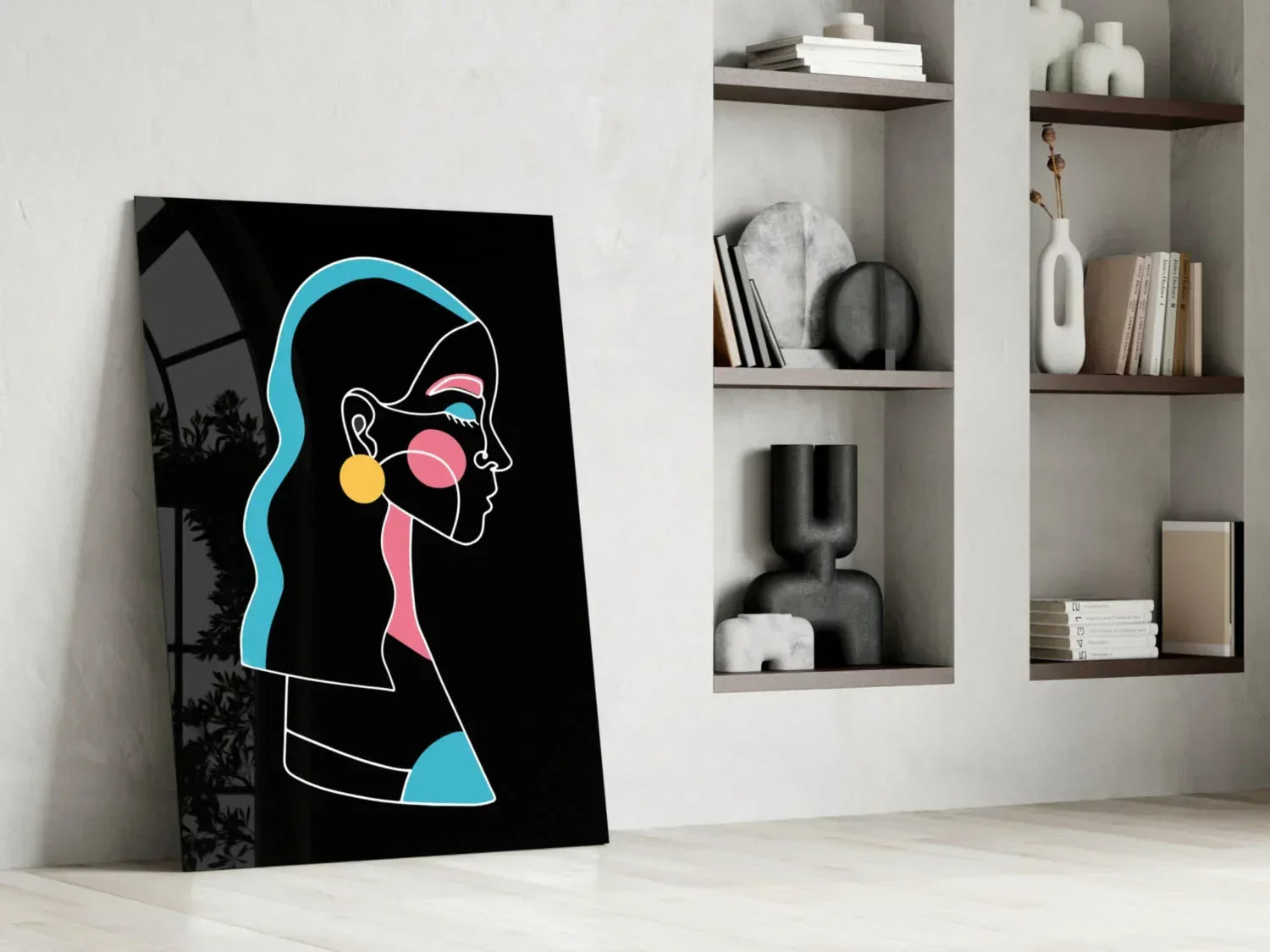 Abstract Colorful Portrait Glass Wall Art - LUXARTDECO