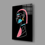 Abstract Colorful Portrait Glass Wall Art - LUXARTDECO