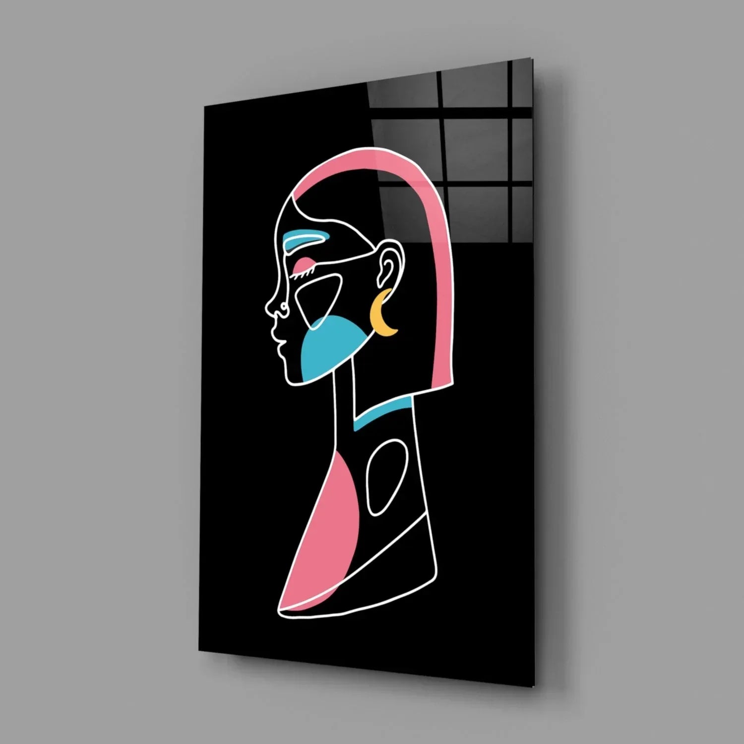Abstract Colorful Portrait Glass Wall Art - LUXARTDECO