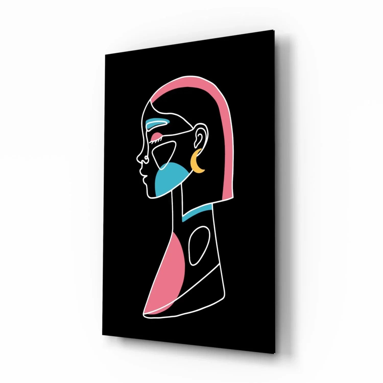 Abstract Colorful Portrait Glass Wall Art - LUXARTDECO