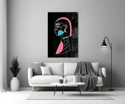 Abstract Colorful Portrait Glass Wall Art - LUXARTDECO