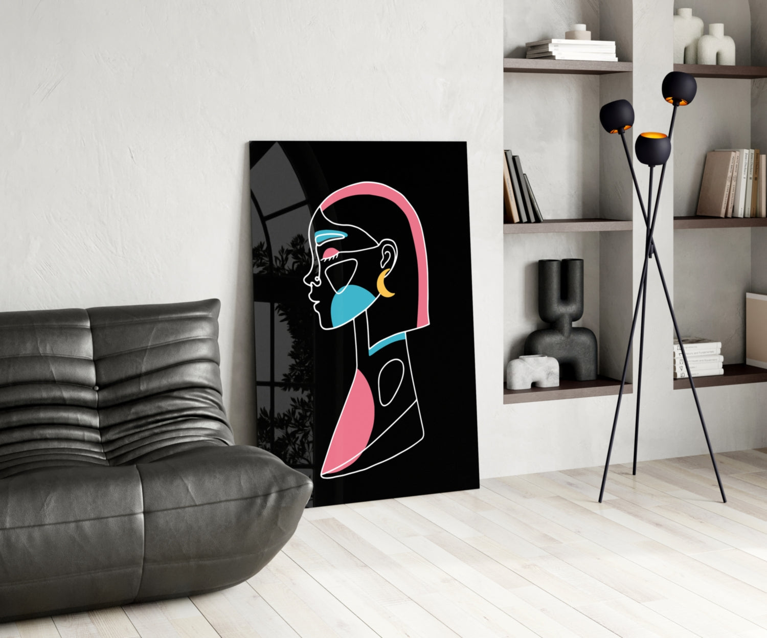 Abstract Colorful Portrait Glass Wall Art