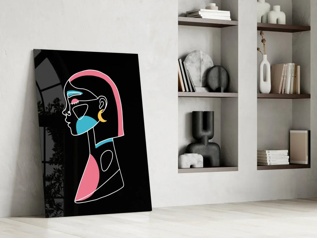 Abstract Colorful Portrait Glass Wall Art - LUXARTDECO