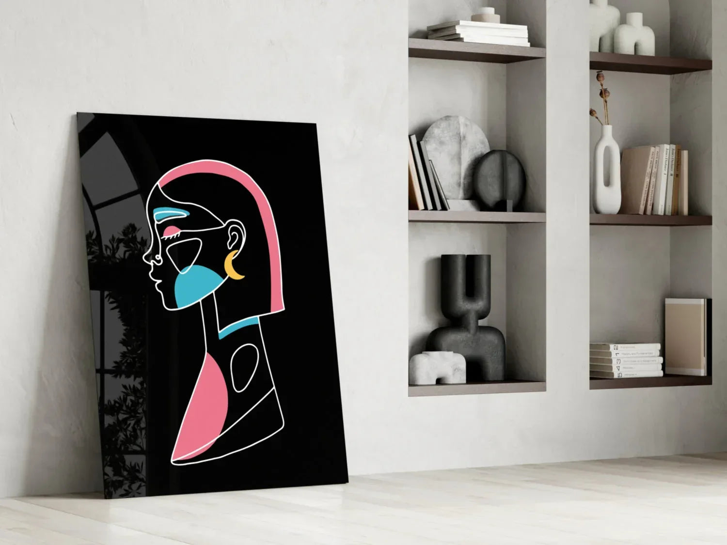 Abstract Colorful Portrait Glass Wall Art - LUXARTDECO