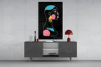 Abstract Colorful Portrait Glass Wall Art - LUXARTDECO
