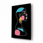 Abstract Colorful Portrait Glass Wall Art - LUXARTDECO