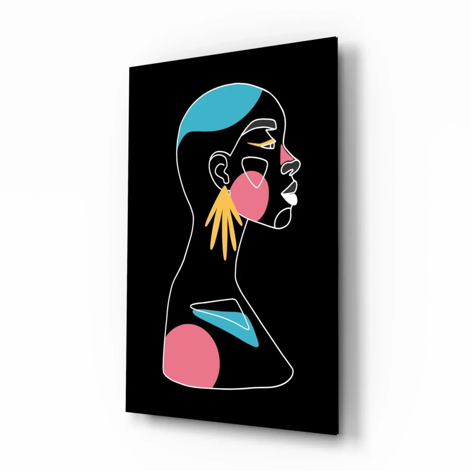 Abstract Colorful Portrait Glass Wall Art - LUXARTDECO