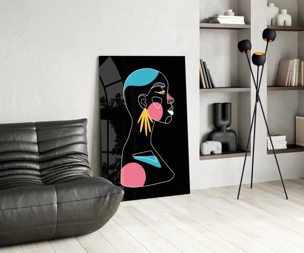 Abstract Colorful Portrait Glass Wall Art - LUXARTDECO