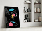 Abstract Colorful Portrait Glass Wall Art - LUXARTDECO