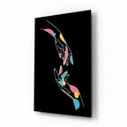 Abstract Colorful Hands Glass Wall Art - LUXARTDECO