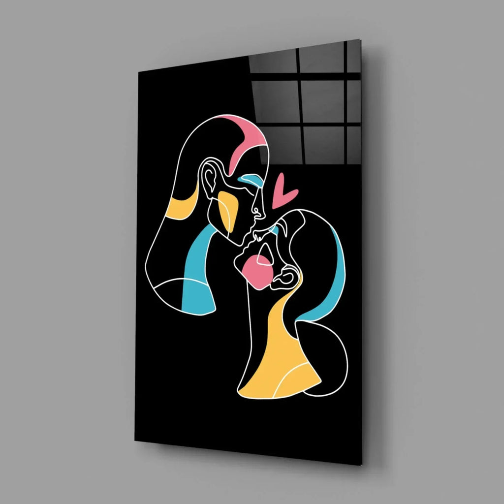 Abstract Colorful Portrait Glass Wall Art - LUXARTDECO