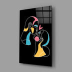 Abstract Colorful Portrait Glass Wall Art - LUXARTDECO