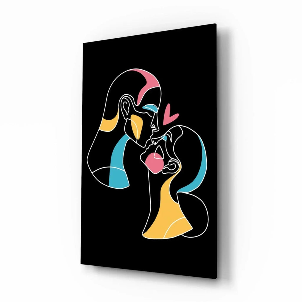 Abstract Colorful Portrait Glass Wall Art - LUXARTDECO