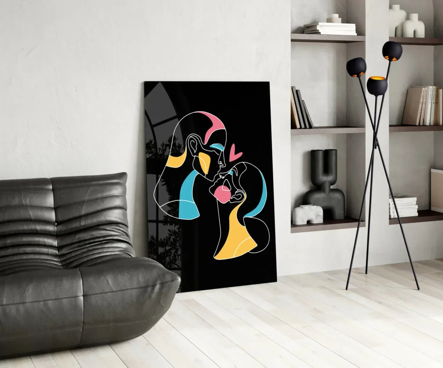 Abstract Colorful Portrait Glass Wall Art - LUXARTDECO