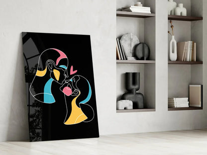 Abstract Colorful Portrait Glass Wall Art - LUXARTDECO