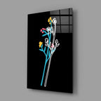 Abstract Colorful Flowers Glass Wall Art - LUXARTDECO