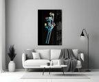 Abstract Colorful Flowers Glass Wall Art - LUXARTDECO