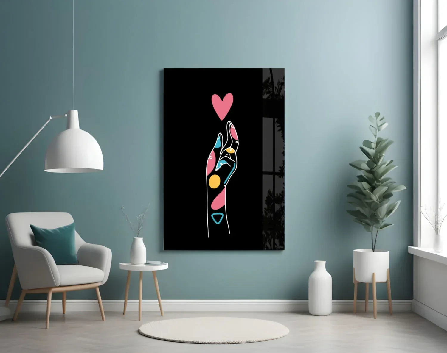 Abstract Colorful Hand Glass Wall Art - LUXARTDECO