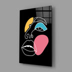 Abstract Colorful Face Glass Wall Art - LUXARTDECO