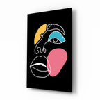 Abstract Colorful Face Glass Wall Art - LUXARTDECO