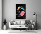 Abstract Colorful Face Glass Wall Art - LUXARTDECO