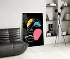 Abstract Colorful Face Glass Wall Art - LUXARTDECO