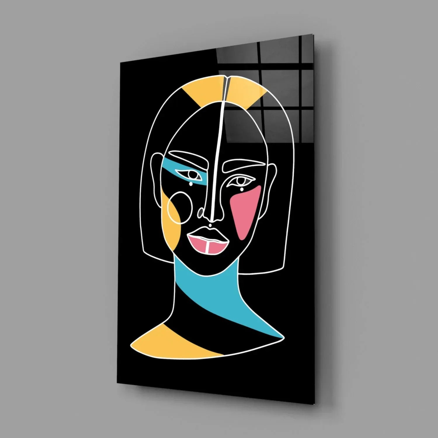 Abstract Colorful Portrait Glass Wall Art - LUXARTDECO