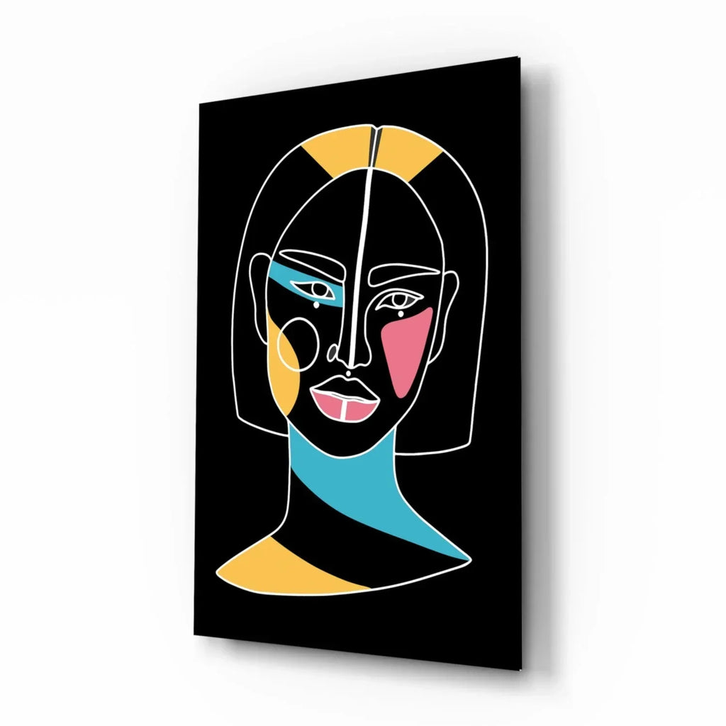 Abstract Colorful Portrait Glass Wall Art - LUXARTDECO