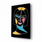 Abstract Colorful Portrait Glass Wall Art - LUXARTDECO