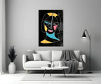 Abstract Colorful Portrait Glass Wall Art - LUXARTDECO