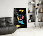 Abstract Colorful Portrait Glass Wall Art - LUXARTDECO