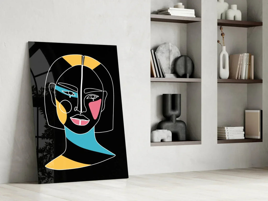 Abstract Colorful Portrait Glass Wall Art - LUXARTDECO