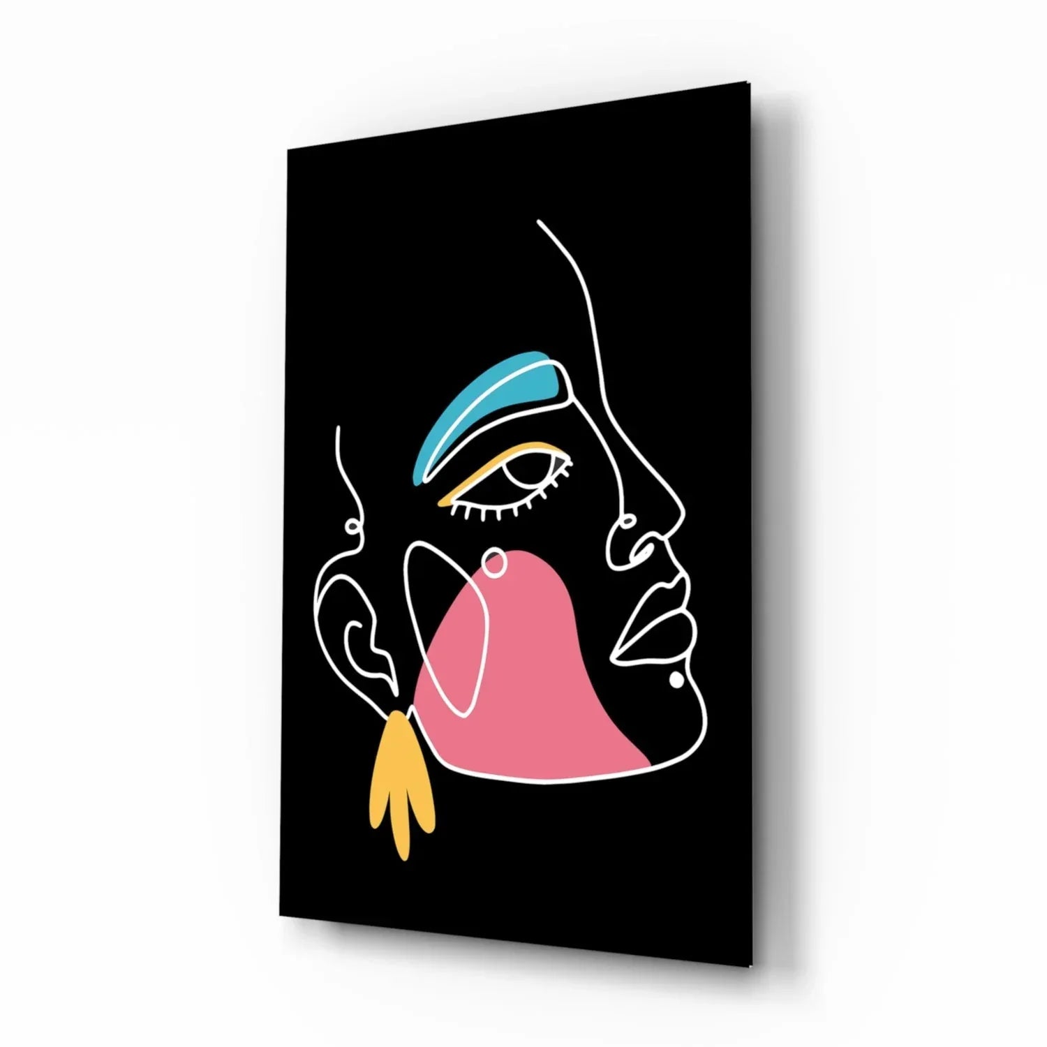 Abstract Colorful Portrait Glass Wall Art - LUXARTDECO