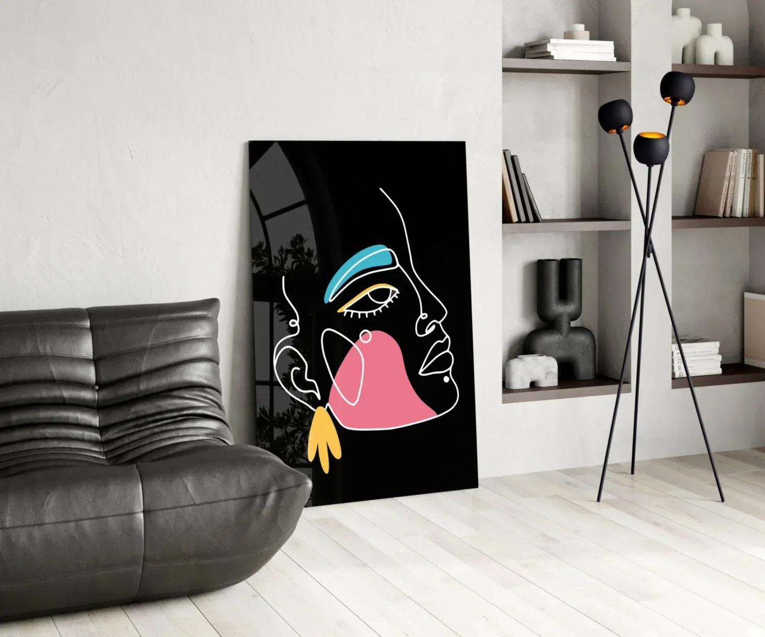 Abstract Colorful Portrait Glass Wall Art - LUXARTDECO