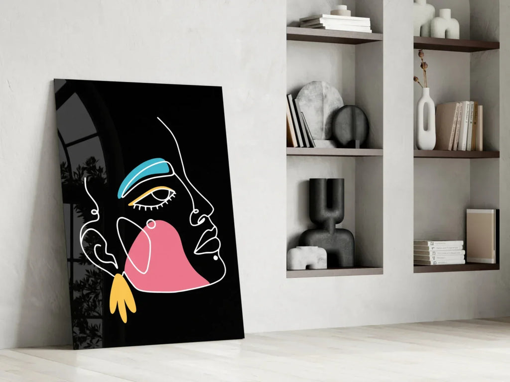 Abstract Colorful Portrait Glass Wall Art - LUXARTDECO