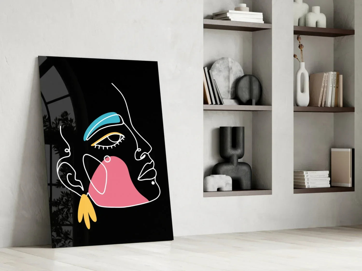 Abstract Colorful Portrait Glass Wall Art - LUXARTDECO