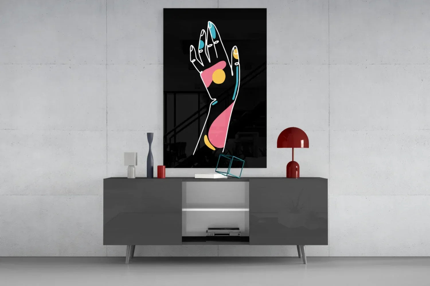 Abstract Colorful Hand Glass Wall Art - LUXARTDECO