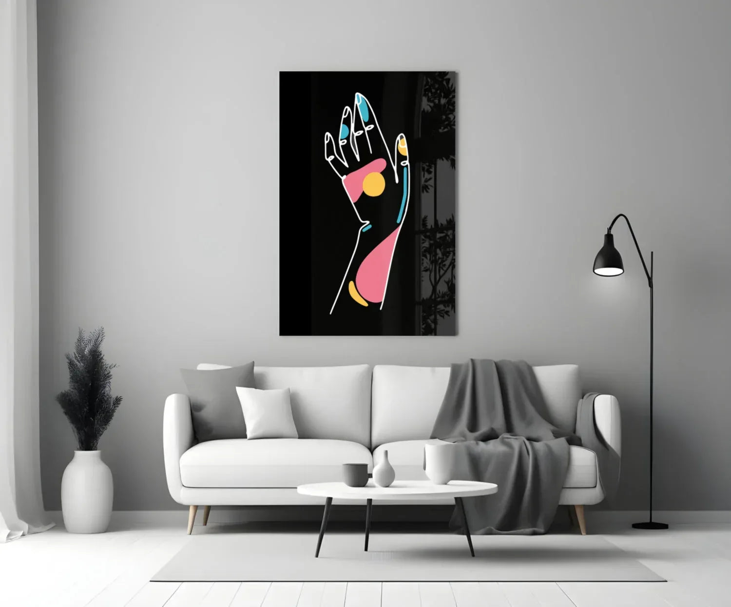 Abstract Colorful Hand Glass Wall Art - LUXARTDECO
