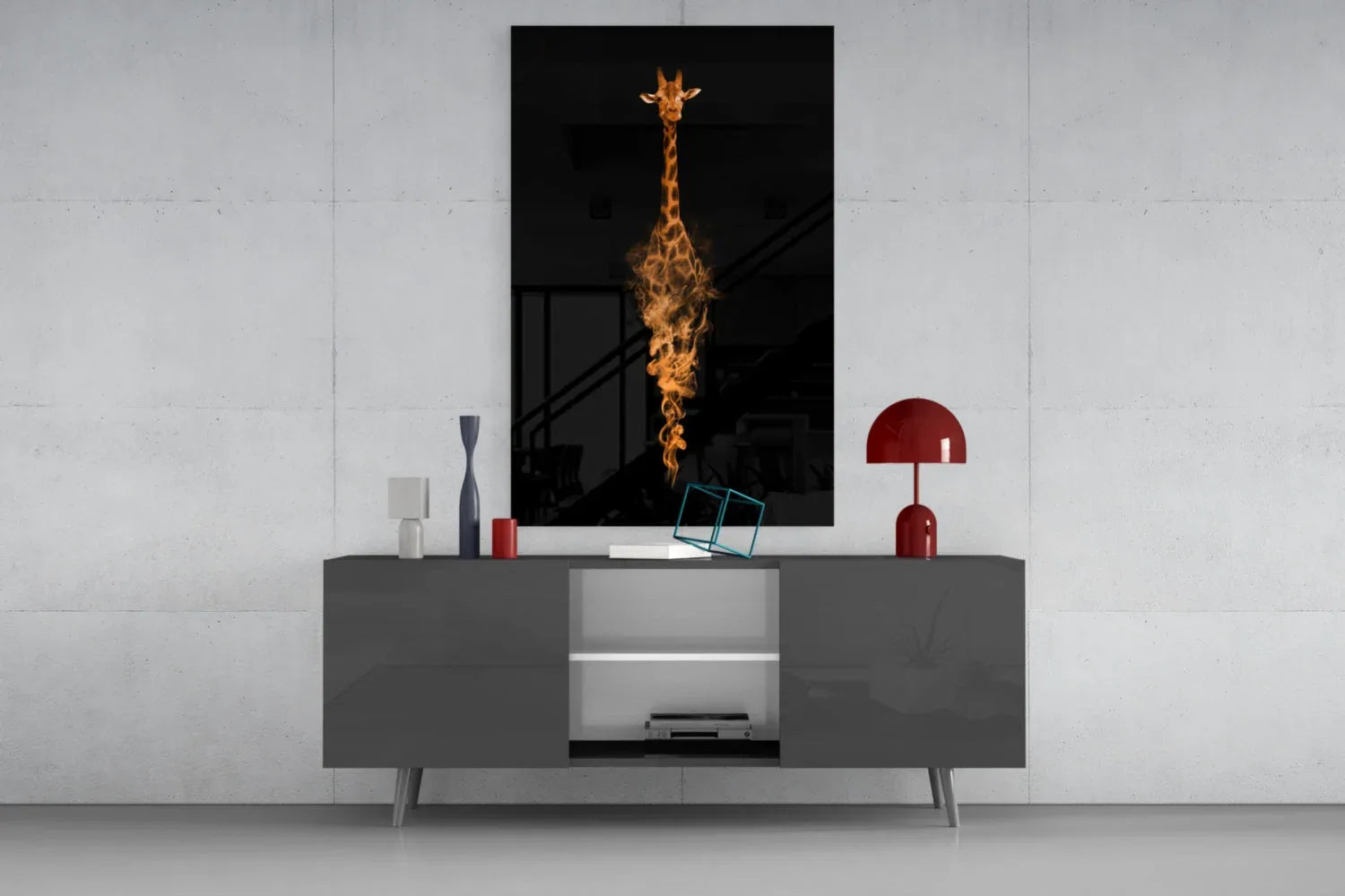 Giraffe Glass Wall Art - LUXARTDECO
