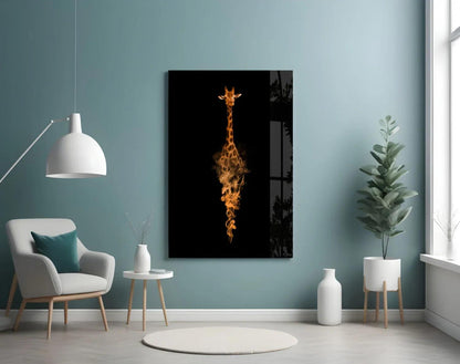 Giraffe Glass Wall Art - LUXARTDECO
