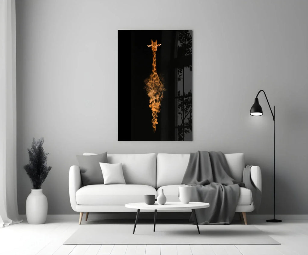 Giraffe Glass Wall Art - LUXARTDECO