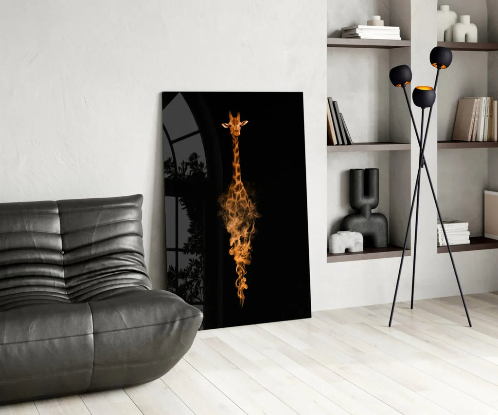 Giraffe Glass Wall Art - LUXARTDECO