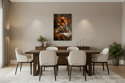 Chalice and Flowers Glass Wall Art