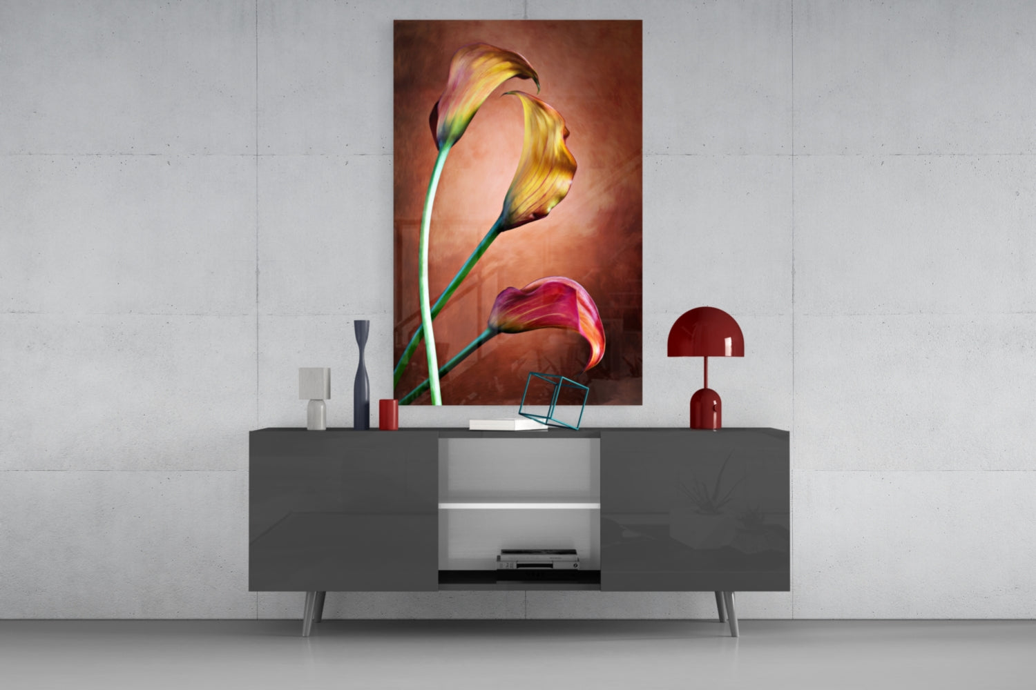 Tulips Glass Wall Art