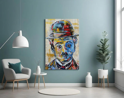 Charlie Chaplin Glass Wall Art - LUXARTDECO