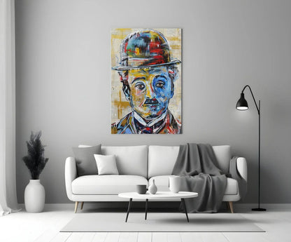 Charlie Chaplin Glass Wall Art - LUXARTDECO