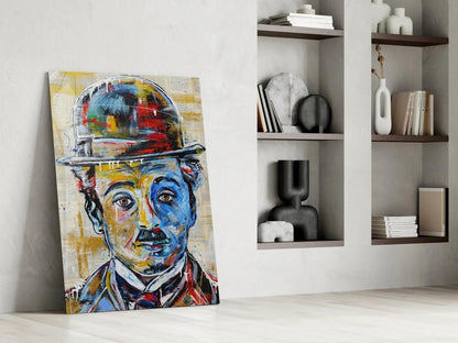 Charlie Chaplin Glass Wall Art - LUXARTDECO
