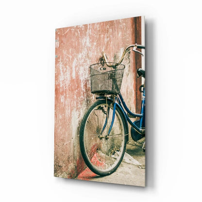 Bicycle Basket Glass Wall Art - LUXARTDECO