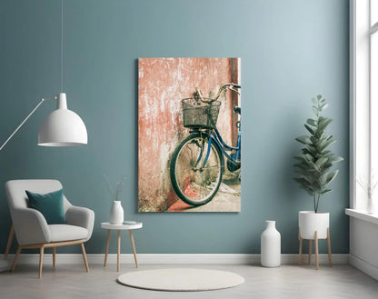 Bicycle Basket Glass Wall Art - LUXARTDECO