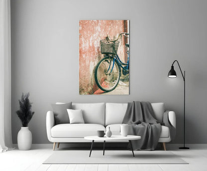 Bicycle Basket Glass Wall Art - LUXARTDECO